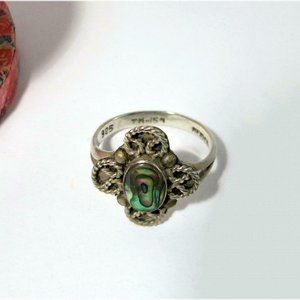 Vintage TAXCO TM-154 Sterling 925 Mexico Silver Ring with Paua Shell
